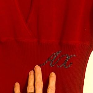 Armani Exchange red peep hole top